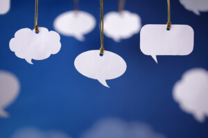 paper word bubbles about using applied behavior analysis