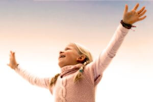 little girl rejoices in summer aba programming
